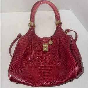 Brahmin Celia Melbourne Embossed Leather Satchel